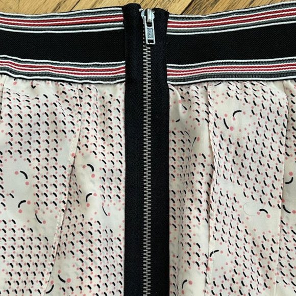 BCBGeneration Beige Pink Black Layered Printed Elastic Waist Zipper Mini Skirt S - Picture 6 of 9